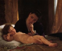 Bouguereau - Woman Contemplating Her Infant Son
