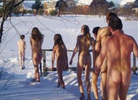Winter Nudist Family-12